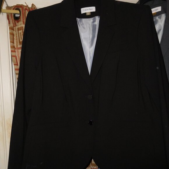 NWT CALVIN KLEIN BLACK SUIT JACKET BLAZER 24W WOMENS - Picture 2 of 7